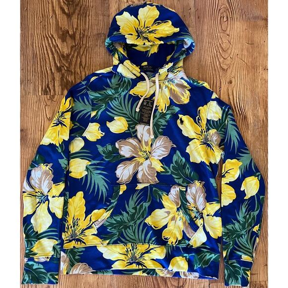 Polo Ralph Lauren Men Tropical Hawaiian Floral Graphic Terry Hoodie Size S NWT - Picture 12 of 16